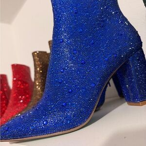 Betsey Johnson Sparkling Blue Ankle Booties
